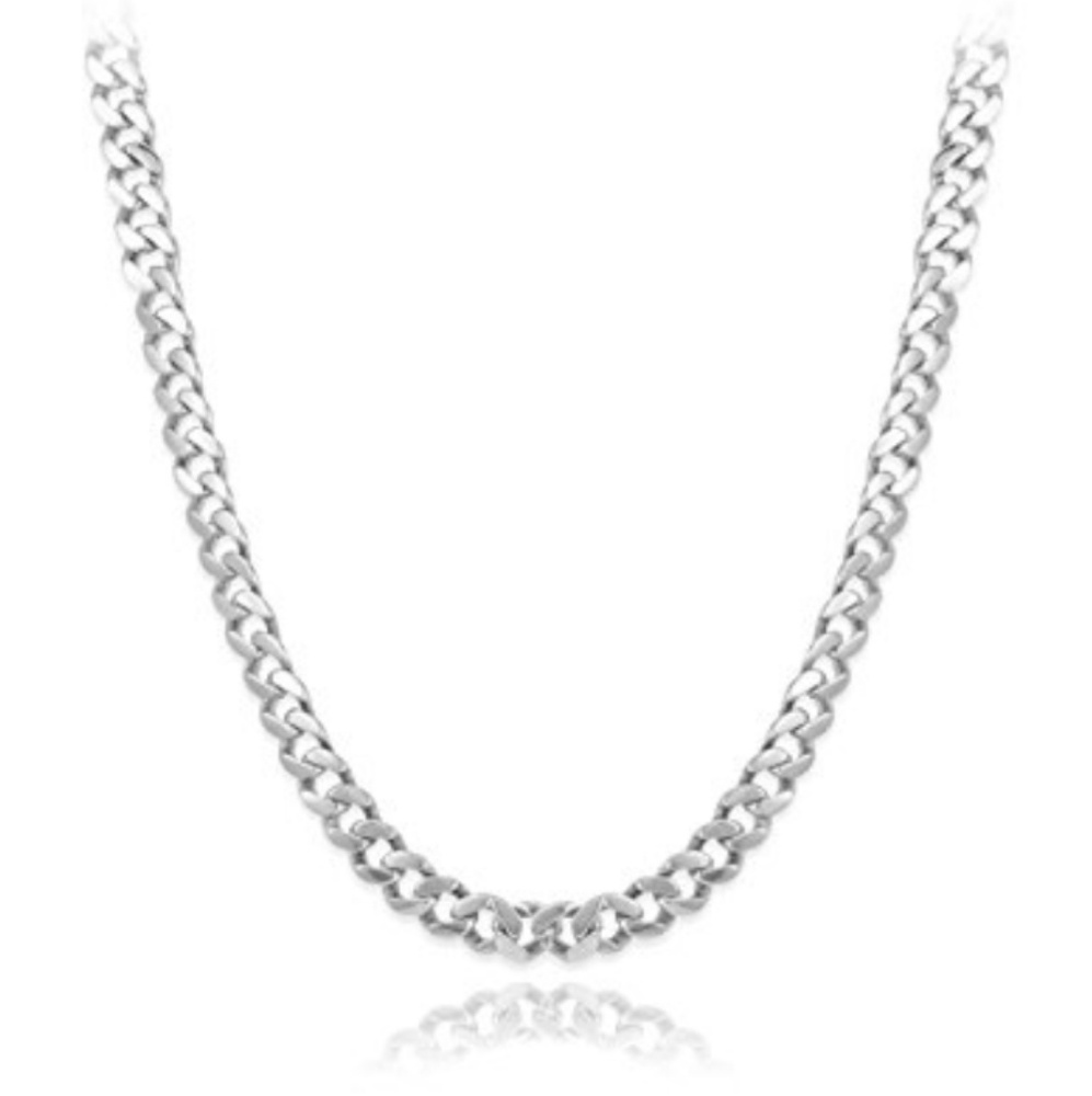 Filled White Gold Cuban Link Chain 18"